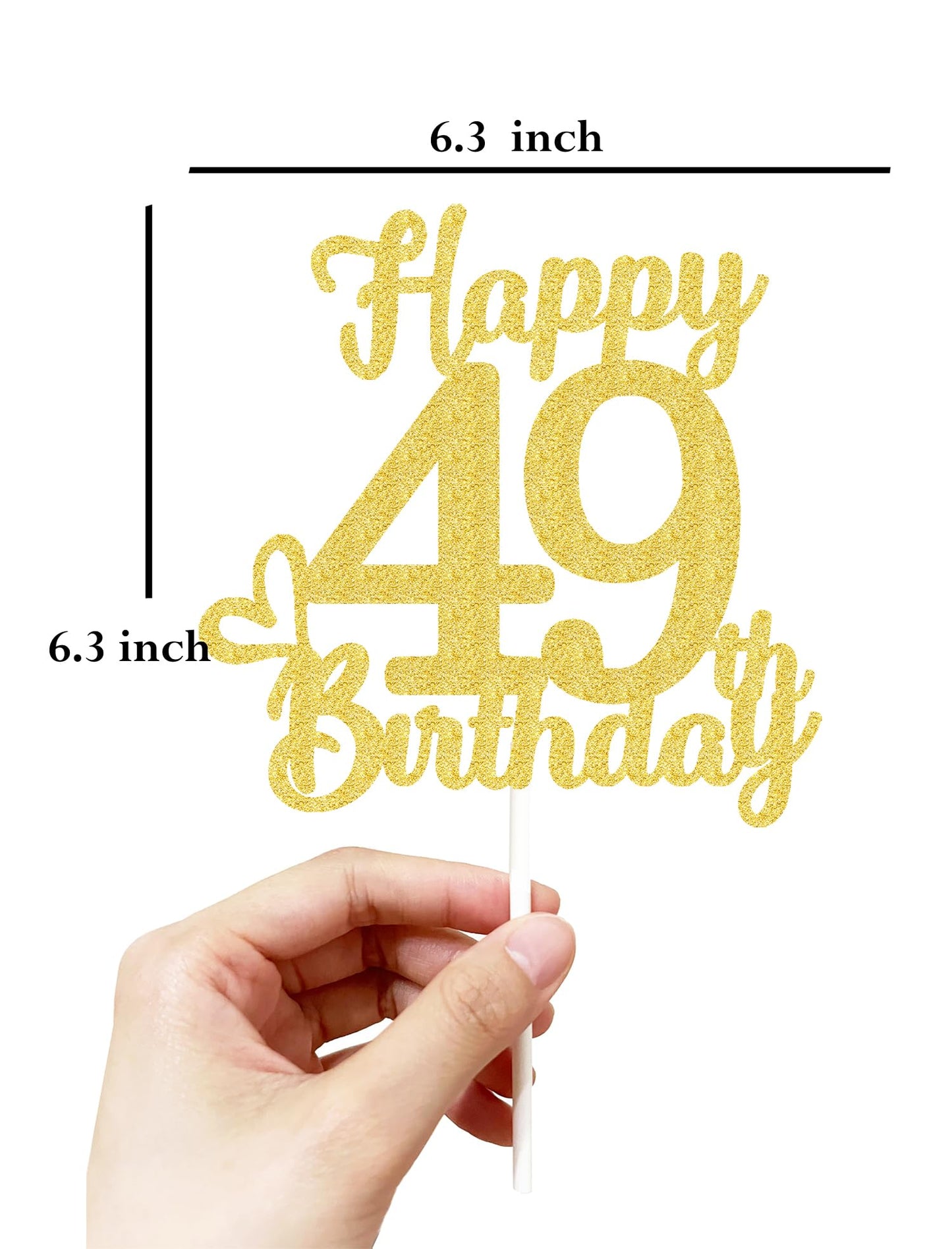 49 Birthday Cake Toppers-Gold Glitter, 49Th Cake Topper For Men,49 Cake Topper For Women, 49Th Birthday Decorations,49Th Birthda