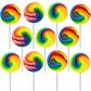 The Dreidel Company Rainbow Swirl Lollipop, Mixed Fruit Flavor, 1.5 Pop, 12-Pack, Multicolor