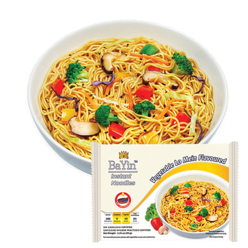 Bayin Instant Noodles, Vegetable Lo Mein Flavor, Non Fried Noodles, Dry, 3.42 oz (92g) (Pack of 5)