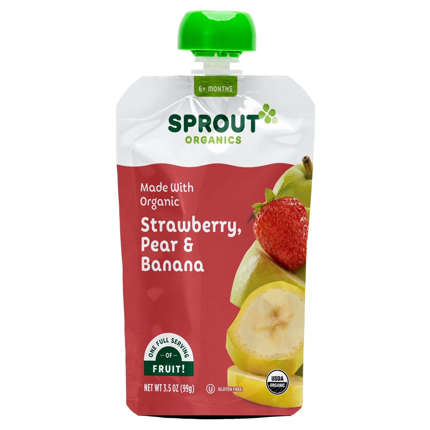 Sprout Strawberry Pear Banana Organic Baby Food 3.5 oz Pack of 12