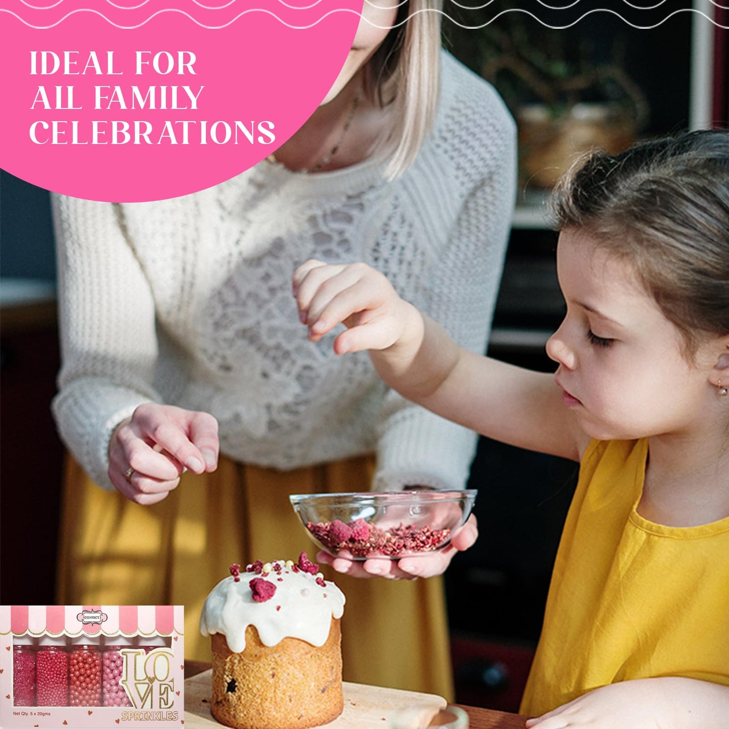 Sprinkles - Confect Sprinkles for Cakes & Cupcakes Decoration Assorted pack of 5 Wood-Land Disco Ball Mashup Sprinkles Mix Black