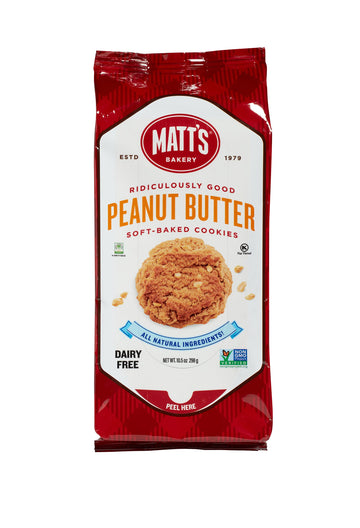 Matt'S Bakery | Peanut Butter Cookies | Soft-Baked, Non-Gmo, All-Natural Ingredients; Single Pack Of Cookies (10.5Oz)