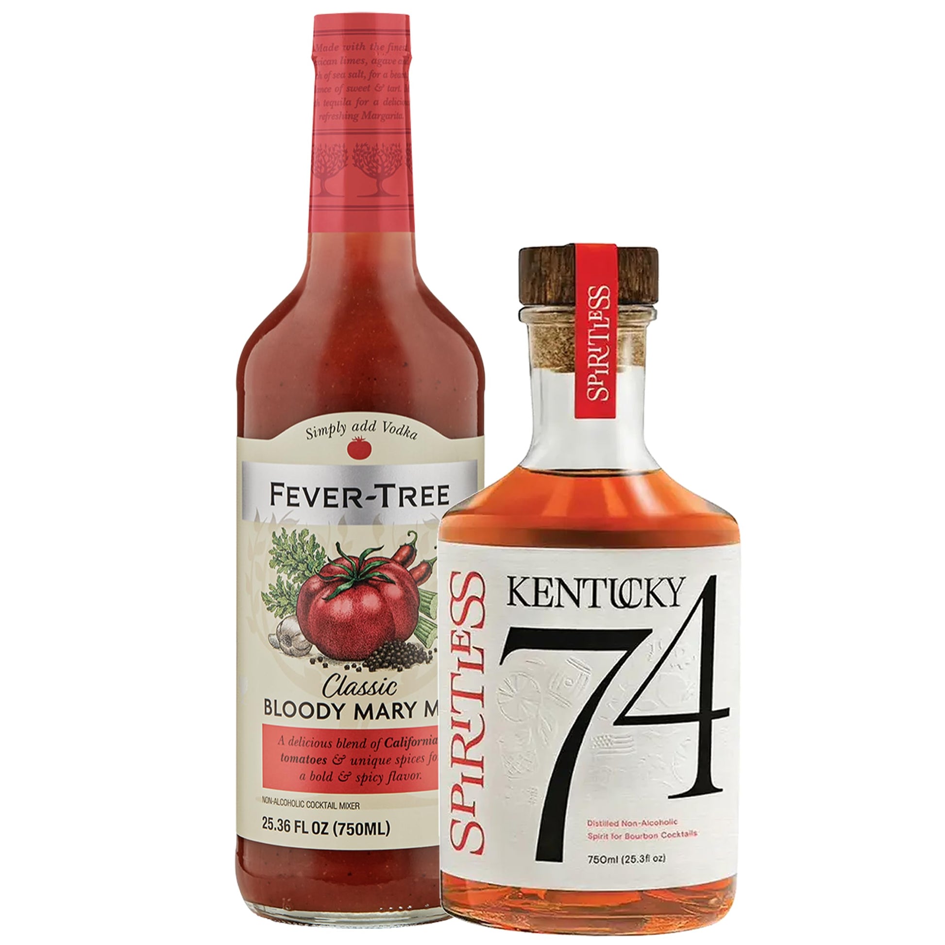 Spiritless Kentucky 74 Distilled Non-Beverage-Style Flavor Blend Bundle With Bloody Mary Mix - Bloody Derby - Top-Grade Zero-Proof Beverage-Style Spirits For A Refreshing Experience