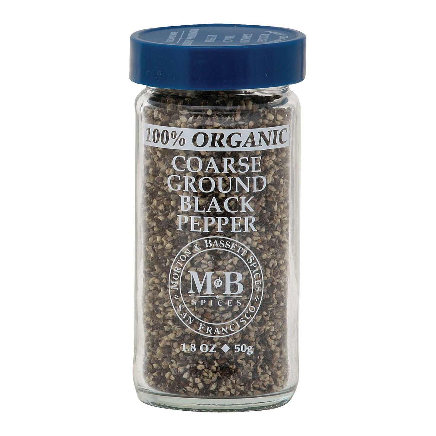 Morton & Bassett Organic Coarse Ground Black Pepper | Gluten Free, Non-GMO | 1.8 oz Jar