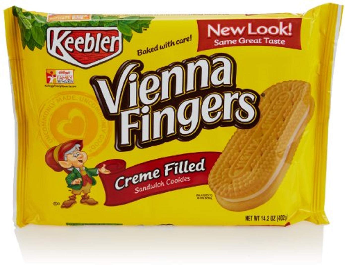 Keebler Cookies, Vienna Fingers Sandwich Cookies, Creme Filled, 14.2 oz Tray