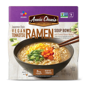Annie Chun'S Japanese-Style Vegan Tonkotsu Ramen Soup Bowl, Non-Gmo, 5.4 Oz (Pack Of 6)