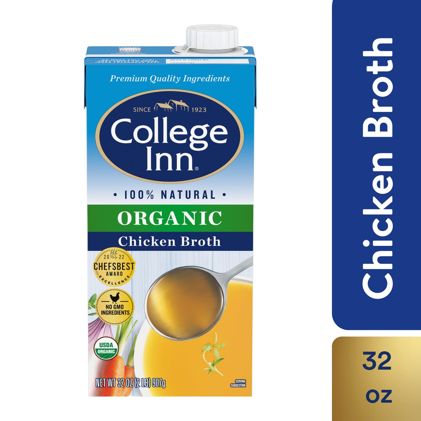 College Inn Organic Chicken Broth, All Natural, 32 Fl Oz (Pack of 12)