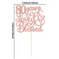 Gyufise 1Pc Rose Gold Glitter 80 Years Love Blessed Cake Topper Cheers To 80 Years Wedding Anniversary Cake Decoration For Eight