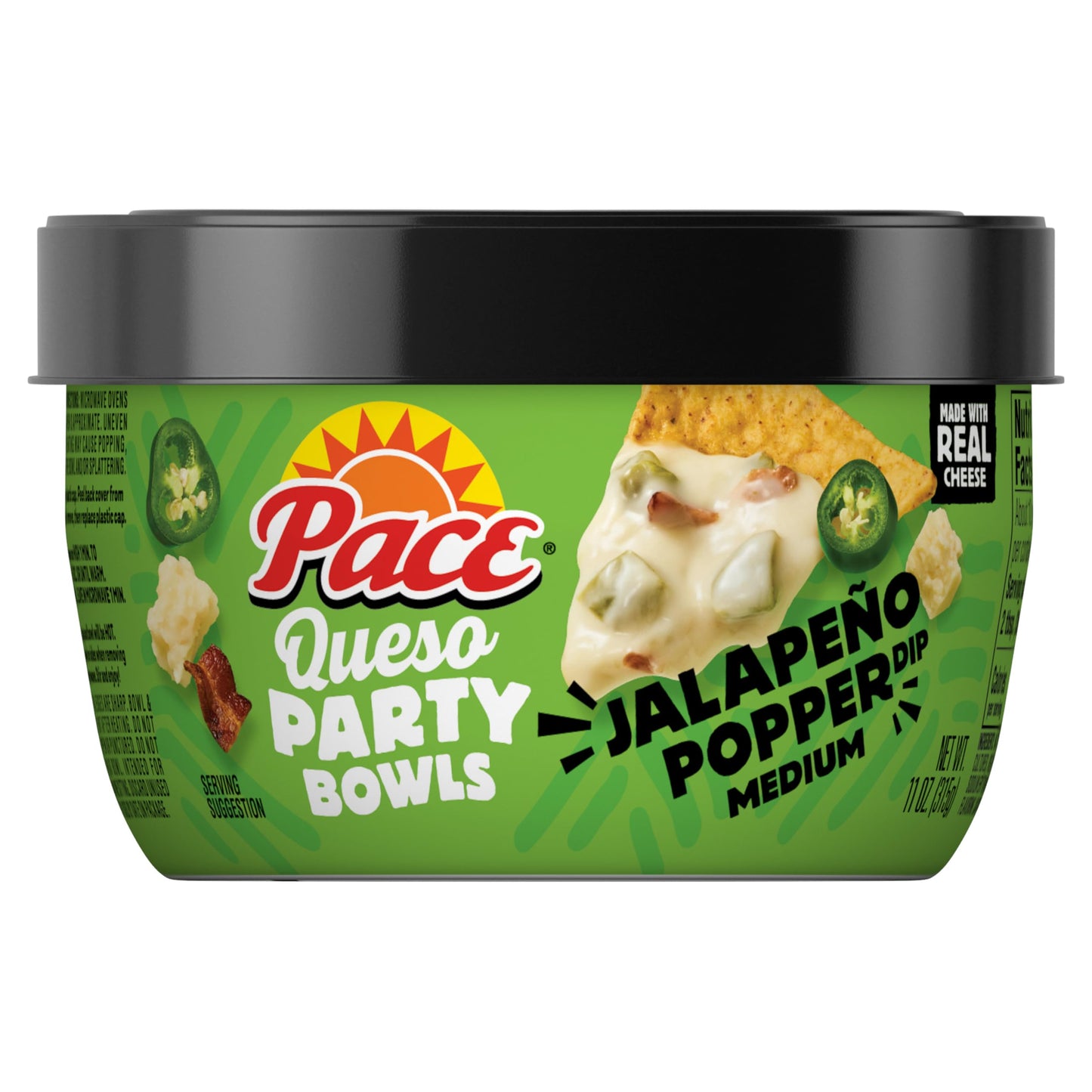 Pace Jalapeno Popper Dip, Cheese Dip, 11 oz Microwavable Bowl
