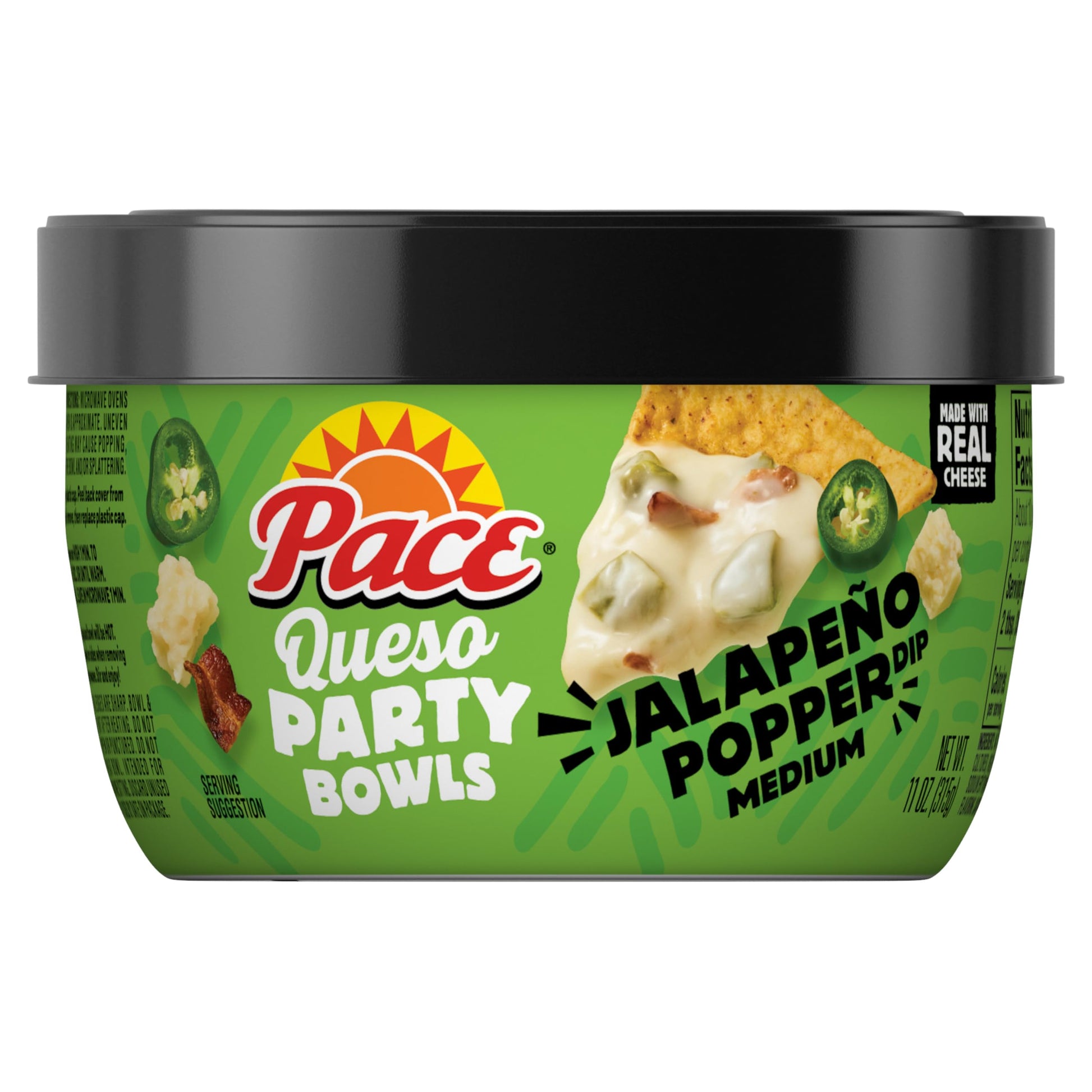 Pace Jalapeno Popper Dip, Cheese Dip, 11 oz Microwavable Bowl