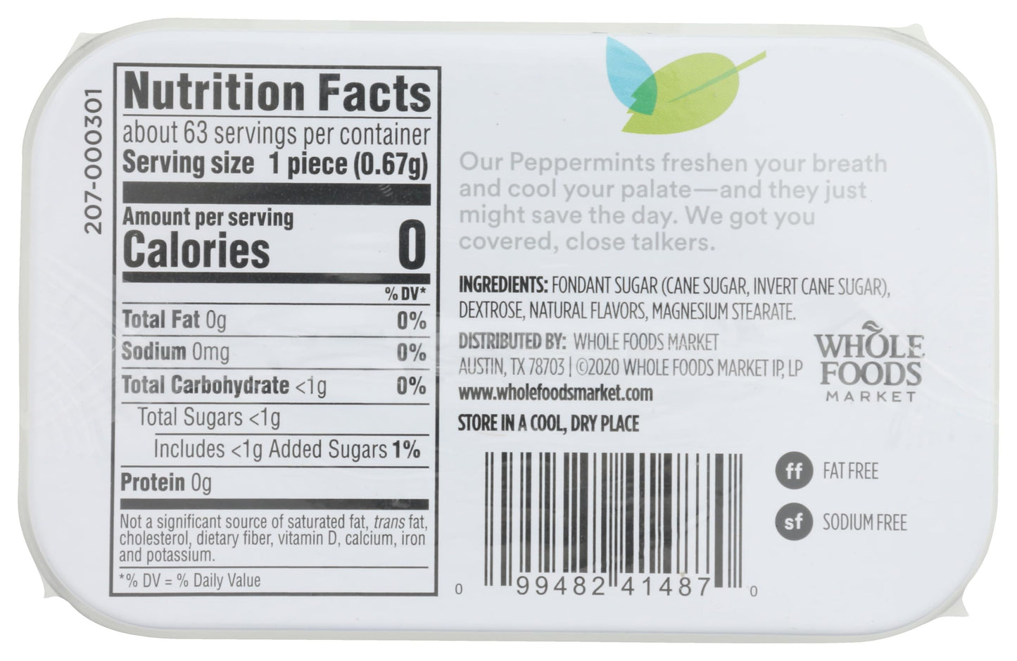 365 by Whole Foods Market Peppermints, 1.5 oz - Refreshing Mint Flavor, Perfect for Fresh Breath