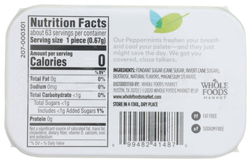 365 by Whole Foods Market Peppermints, 1.5 oz - Refreshing Mint Flavor, Perfect for Fresh Breath
