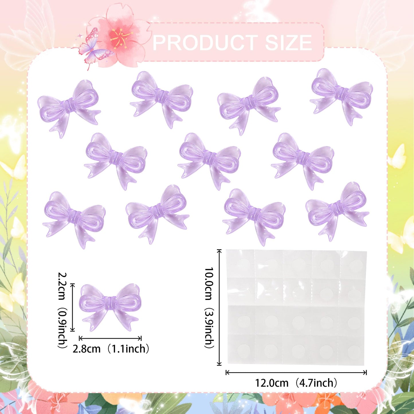 YCTHUNFISH Pink Bow Cupcake Toppers, 30 Pack Acrylic Picks for Weddings & Parties, Purple