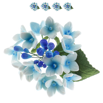 Global Sugar Art Hydrangea Blossoms Spray Sugar Cake Flowers, Blue/Purple, 4 Count By Chef Alan Tetreault