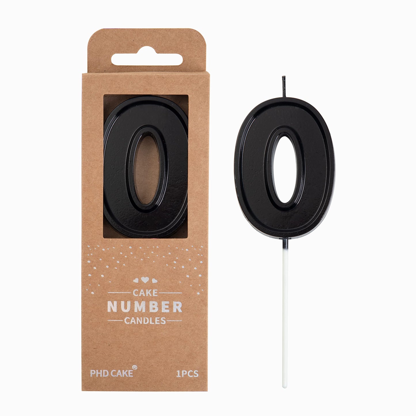 Phd Cake 2.76 Inch Luxe Black 0 Number Birthday Candles  Black Number Candles  Cake Number Candles  Party Celebration