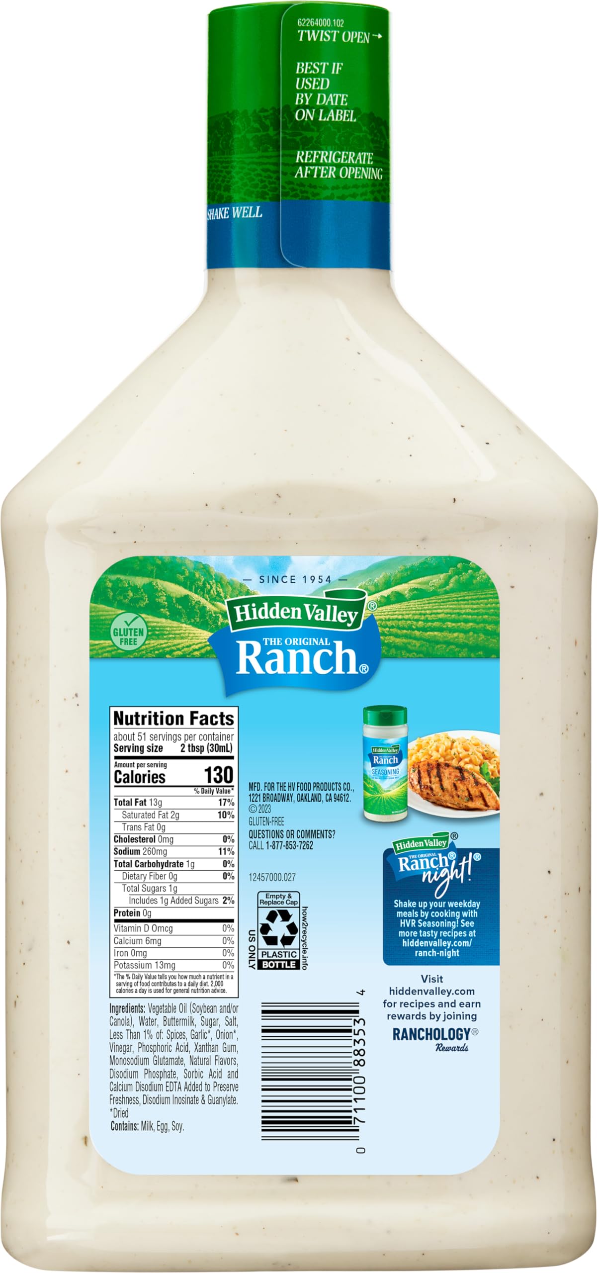 Hidden Valley Original Ranch Salad Dressing and Topping, 52 Ounce Bottle (Package May Vary)