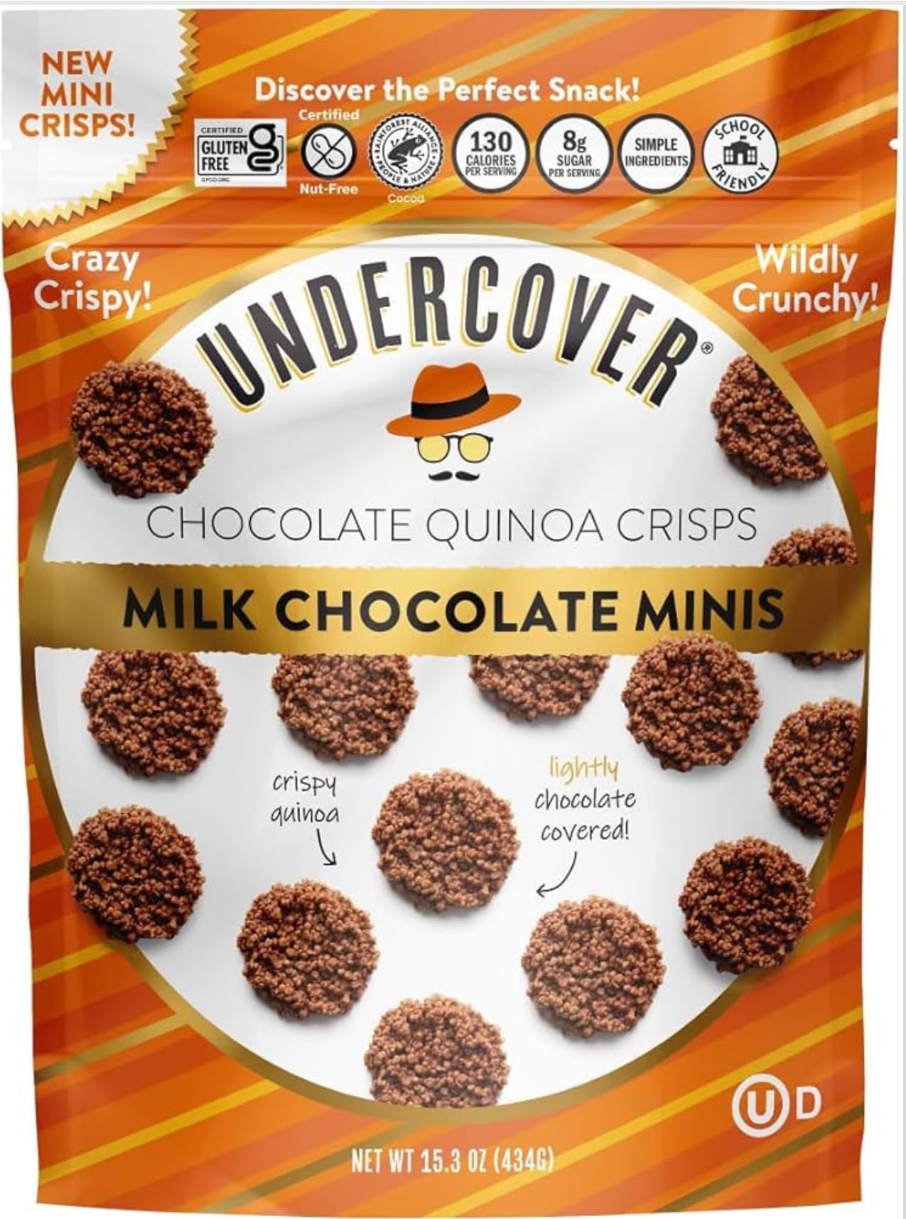 Milk Chocolate Under - Cover Quinoa Crisps, BIG Bag 15.3 ounce (435 grams) | Gluten Free, Nut-Free, Allergen Friendly, Kosher
