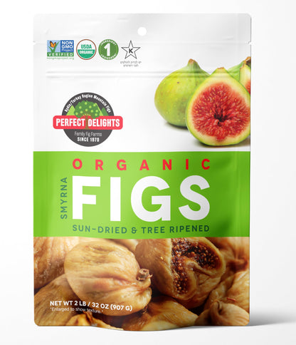 Perfect Delights Organic Turkish Figs, Vegan, Sun-Dried Pitted Figs, Healthy Fruit Snack for Kids and Adults - Single Pack (32 o