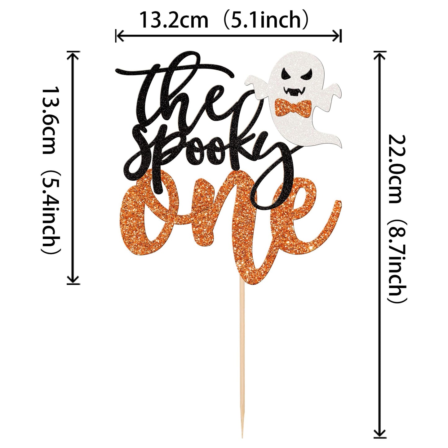 1 Pcs The Spooky One Cake Topper Glitter Ghost Halloween 1St Birthday Cake Pick Spooky One Cake Decoration For Halloween Theme B