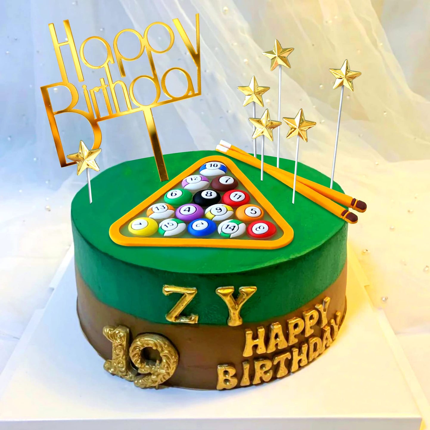 Billiards Cake Topper Billiards Cake Decoration Billiards Ball Birthday Party Supplies Billiards Ball Birthday Cake Decoration B