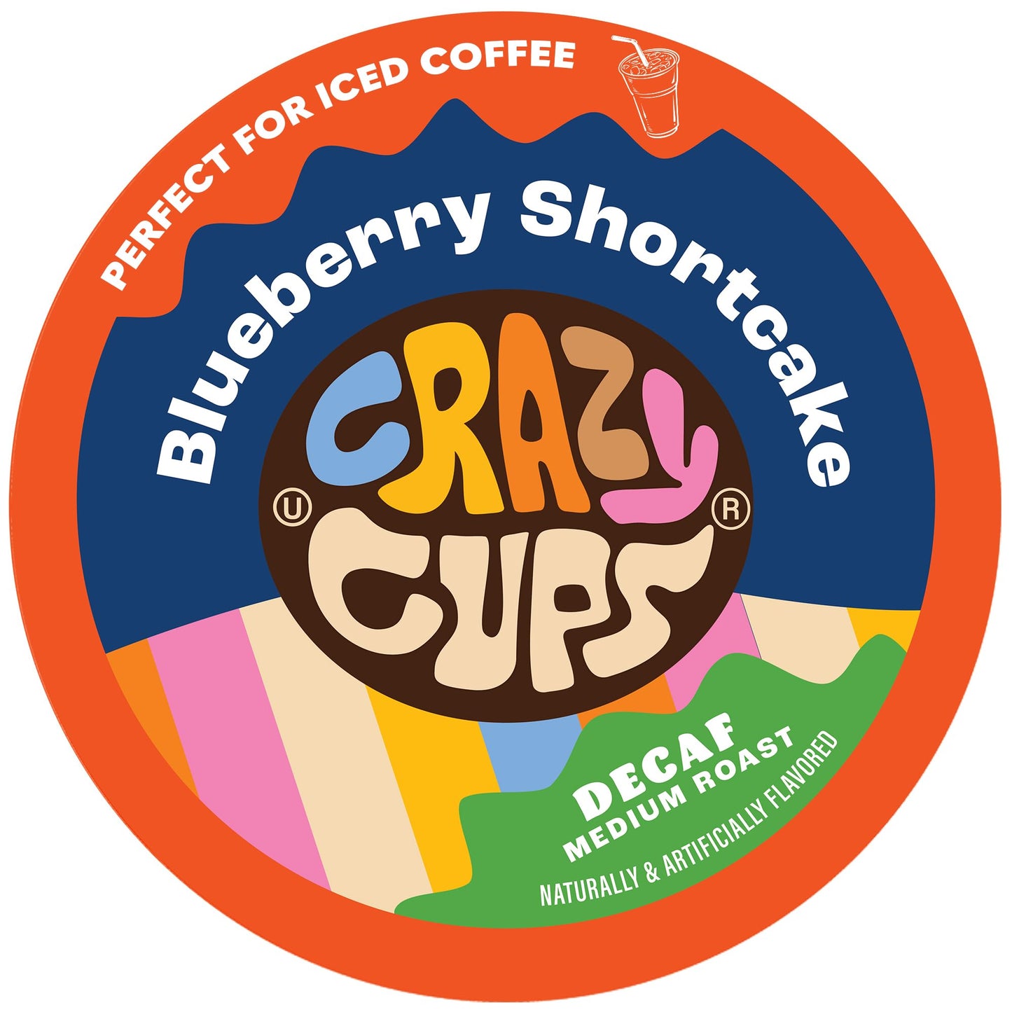 Crazy Cups Decaf Blueberry Coffee Pods, Single Serve Flavored Coffee, 22 Count Pack