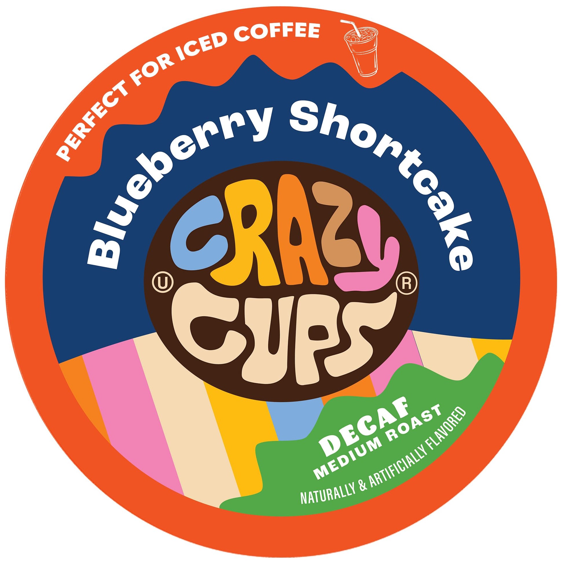 Crazy Cups Decaf Blueberry Coffee Pods, Single Serve Flavored Coffee, 22 Count Pack