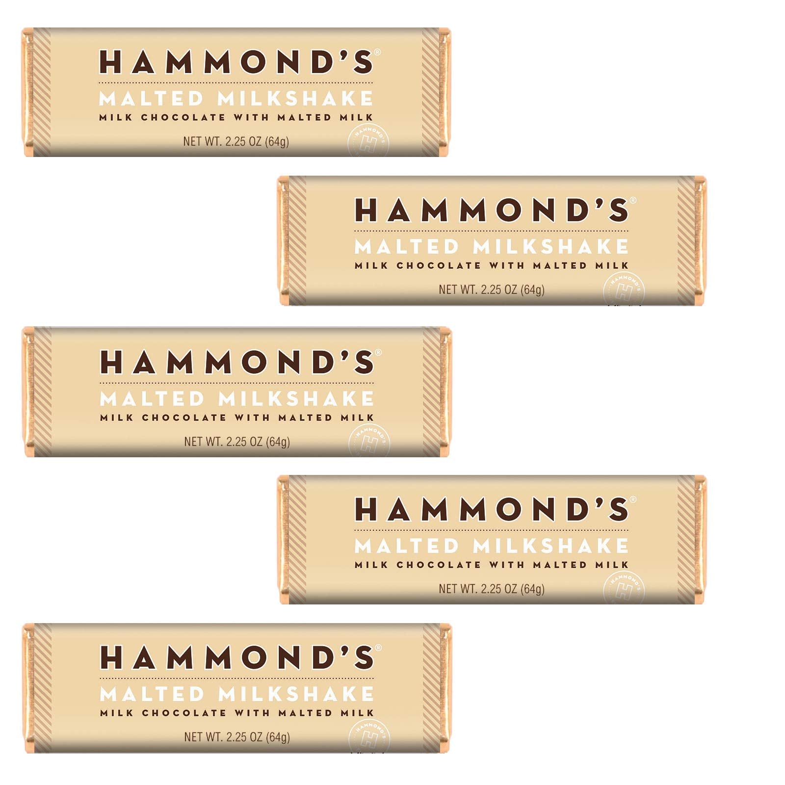 Hammond'S Candies Gourmet Chocolate Candy Bars - Malted Milkshake | Sweet Milk Chocolate With Malted Milk, Certified Kosher, Han