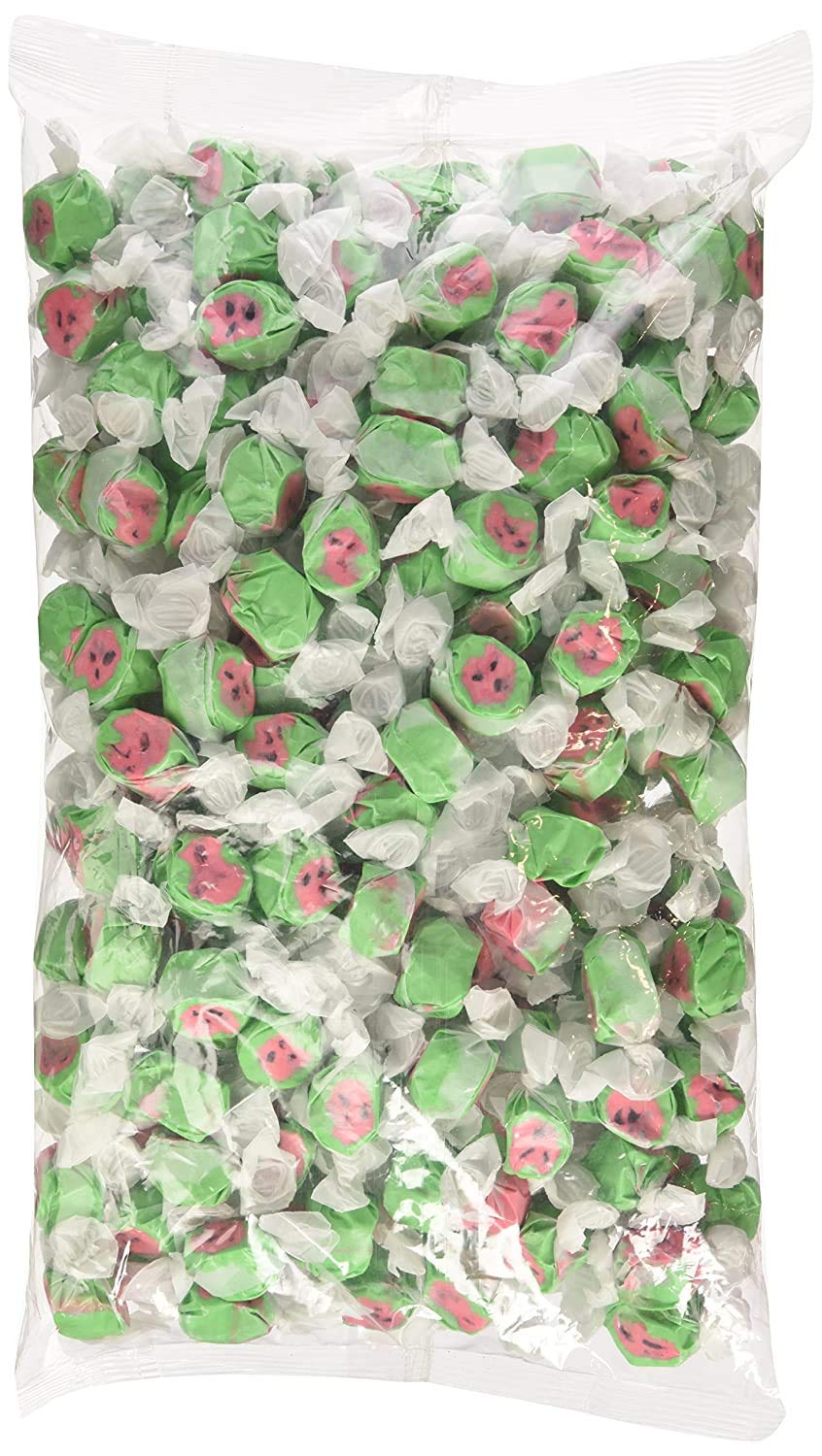 Sweet Candy Company Salt Water Taffy Individually Wrapped- Salt Water Taffy Candy Bulk, Old Fashioned Watermelon Flavor, Soft & Chewy, Single Flavor Assortment, Gluten Free- 3 Lb, Watermelon Flavored