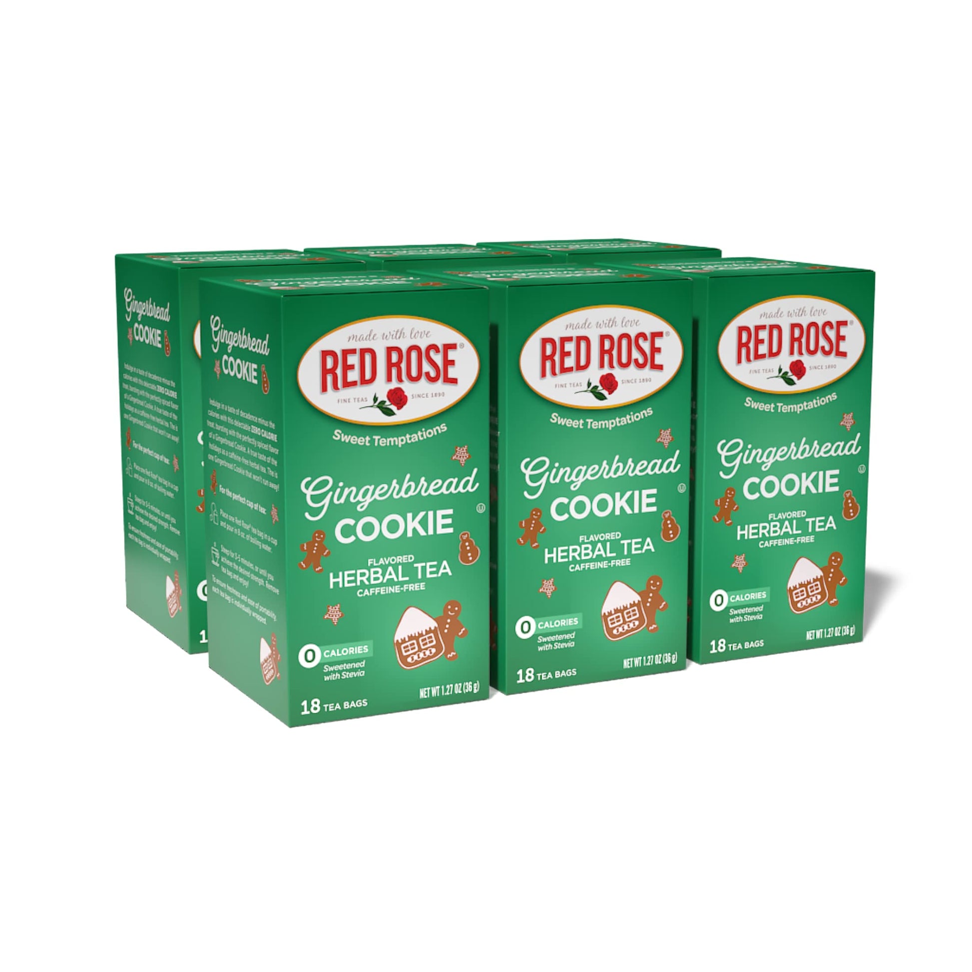 Red Rose Herbal Tea - Sweet Temptations Dessert Tea, Caffeine-Free, 18 Count/6 Pack