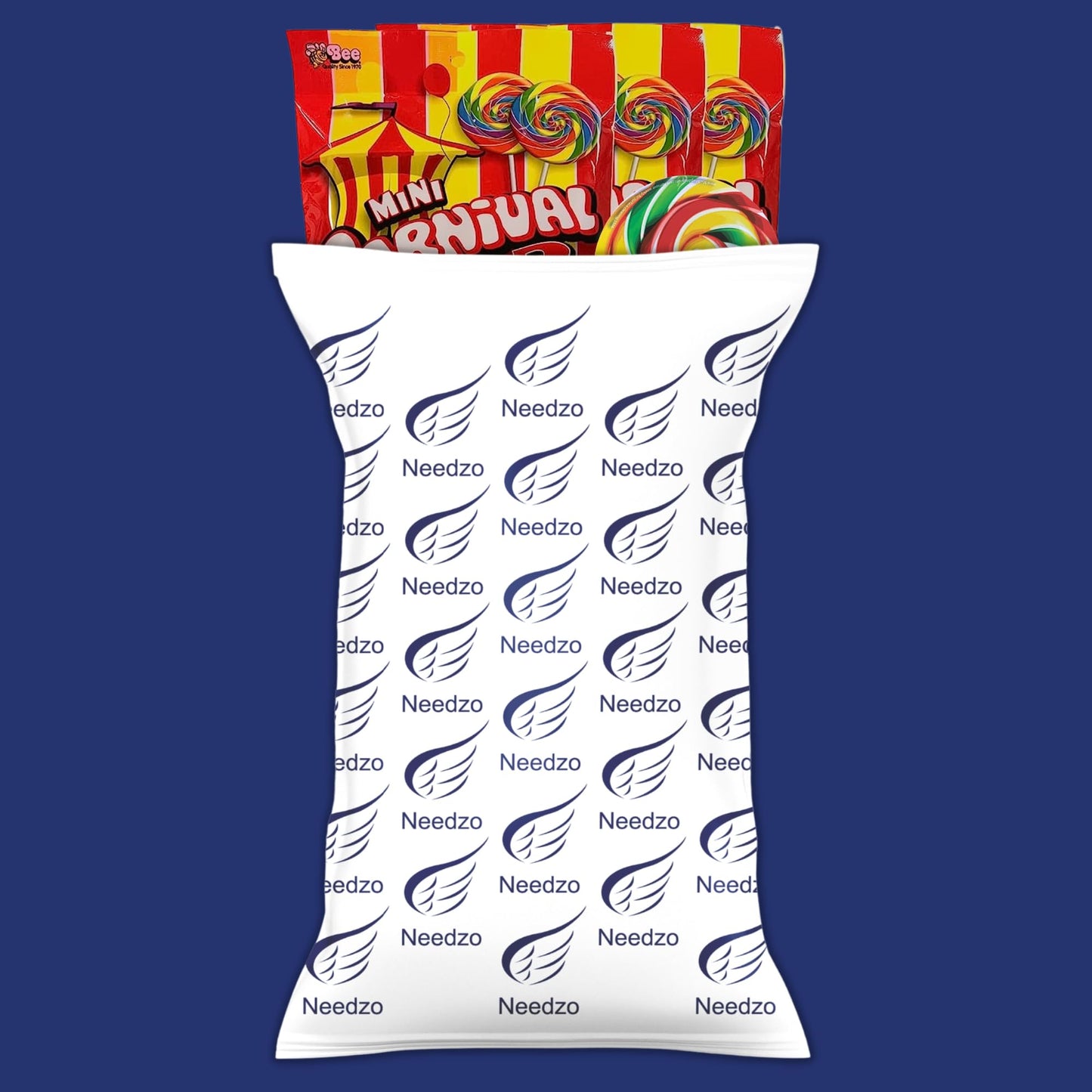 Mini Carnival Lollipop Packs, Shareable Individually Wrapped Traditional Multi Colored Swirl Pops, Candy Accessory Included, 7 L