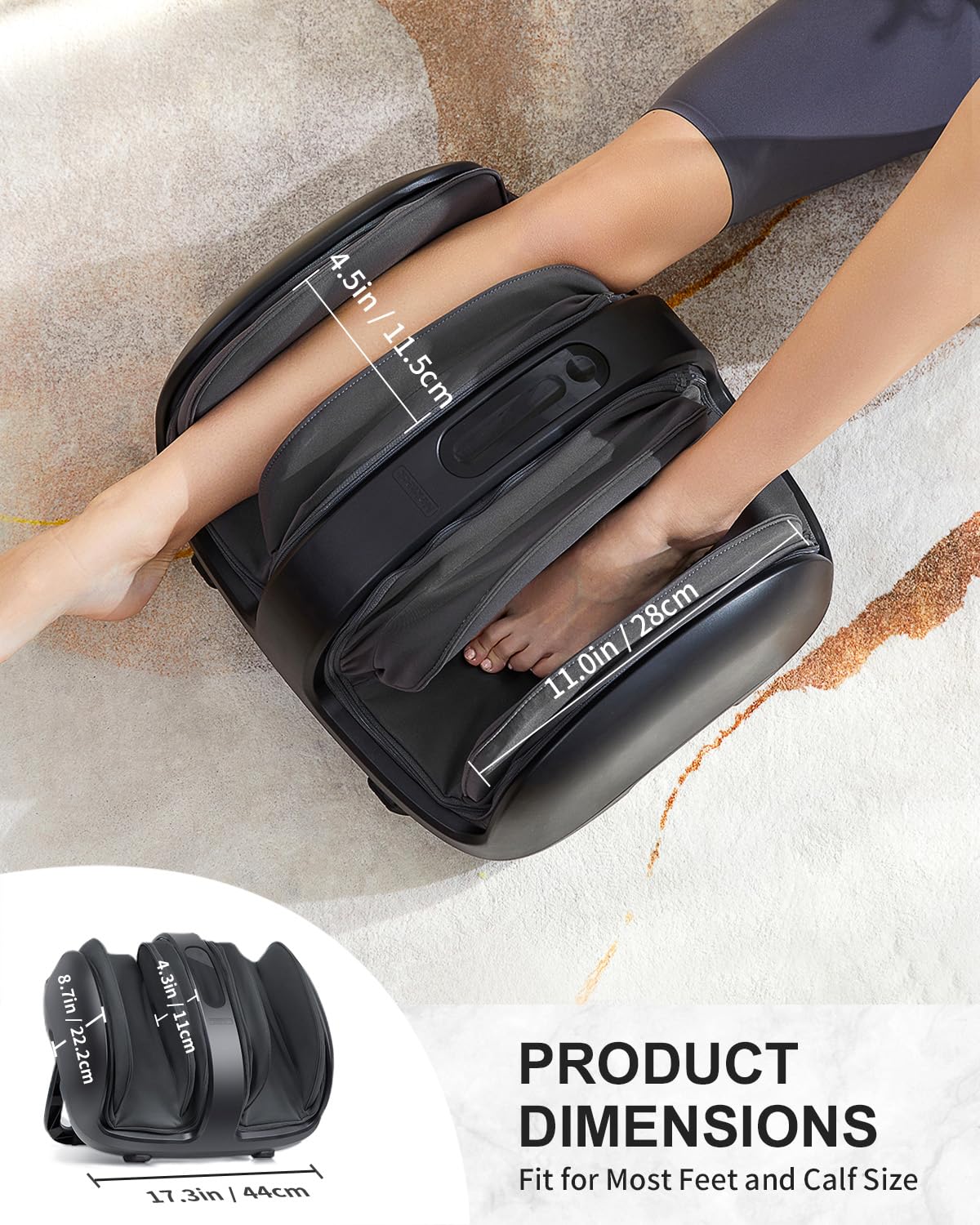 Nekteck Foot Shiatsu Massager For Circulation And Pain Relief, Smart Electric Massage Machine With Heat, Deep Kneading, Vibratio
