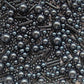 Edible Black Pearl Sugar Sprinkles Candy Mix Size Baking Edible Cake Decorations Cupcake Toppers Cookie Decorating Wedding Party Valentine Halloween Christmas Supplies 100G/3.53Oz