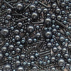 Edible Black Pearl Sugar Sprinkles Candy Mix Size Baking Edible Cake Decorations Cupcake Toppers Cookie Decorating Wedding Party Valentine Halloween Christmas Supplies 100G/3.53Oz