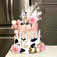 JeVenis Boho Horse Cake Decoration, Plastic Cowgirl Cake Topper, Small, White