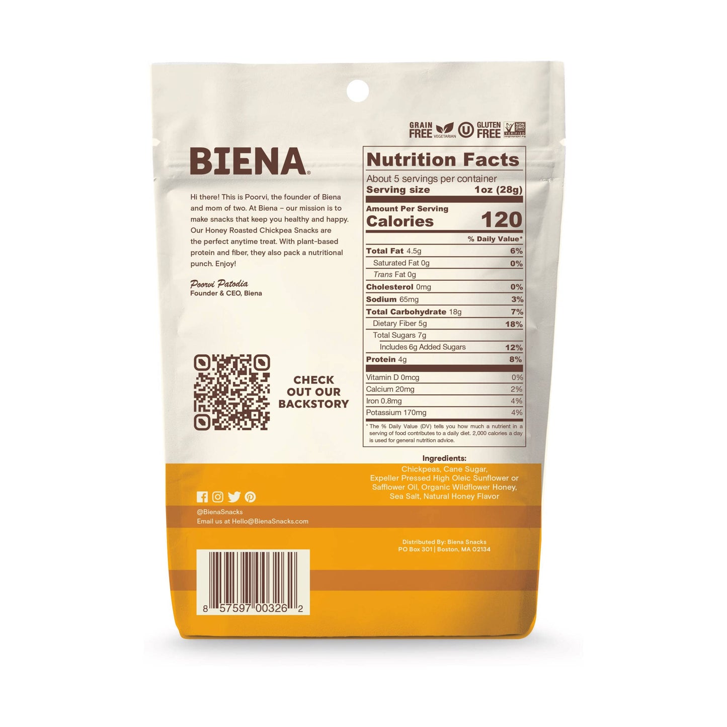 Biena Chickpea Roasted Honey