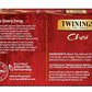 Twinings Chai Black Tea Individually Wrapped Bags, Sweet, Savoury Spices, Caffeinated, Enjoy Hot Or Iced - 50 Count