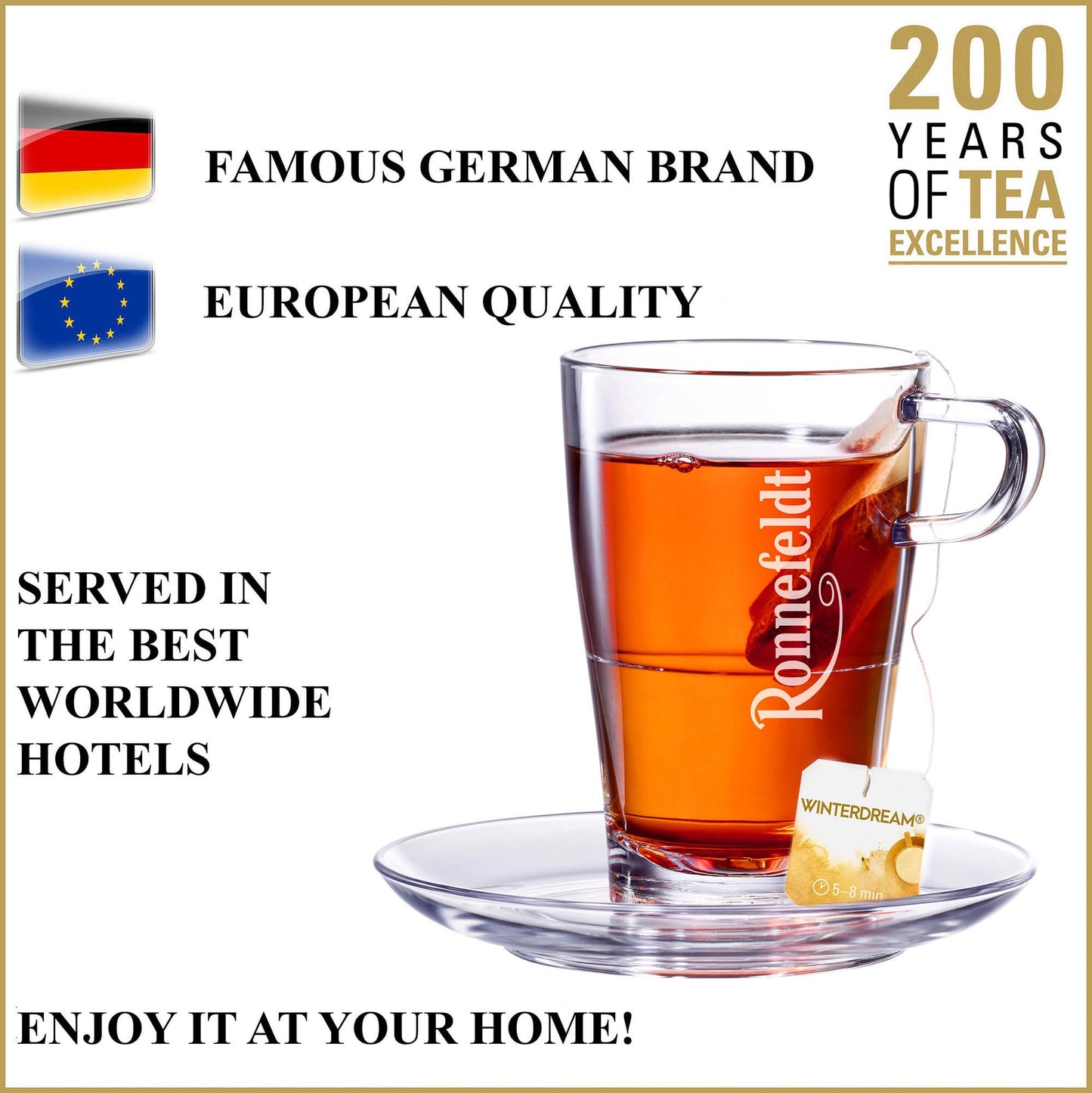 Ronnefeldt Winter Dream Chai Herbal Tea - Caffeine-Free Rooibos with Orange, Caramel, Cinnamon & Cloves - 25 Individually Wrapped Bags