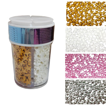 EPHVODI Edible Stars for Cake Decorating Gold Star Sprinkles Edible Pink Gold Silver and White Stars for Baking Cupcake Toppers 