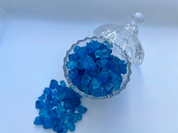 Sweetglob Old Fashioned Large Rock Sugar Candy Gems, Lump Sugar Rock Crystals (Blue Raspberry, 1 Pound)