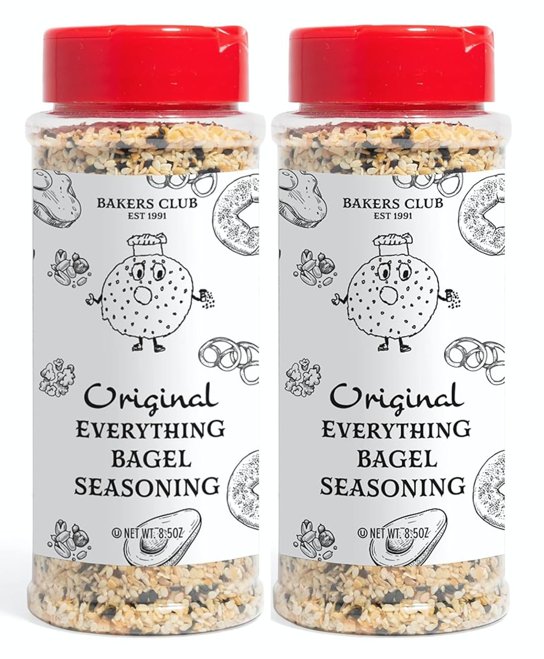 Bakers Club Everything Bagel Seasoning Blend - Authentic New York Style Spices For Bagels, Avocado Toast, Eggs, Pretzels, Popcor