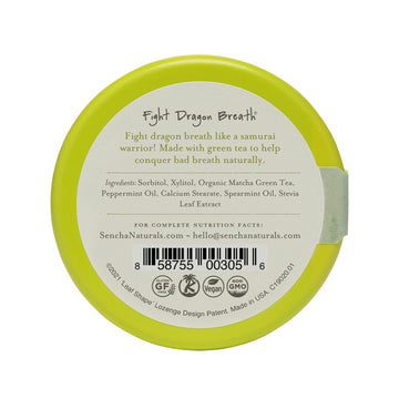 Sen Cha Naturals Green Tea Mints, Sugar-Free Breath Mints, Made With Organic Japanese Matcha Green Tea, Gluten-Free, Sugar-Free,