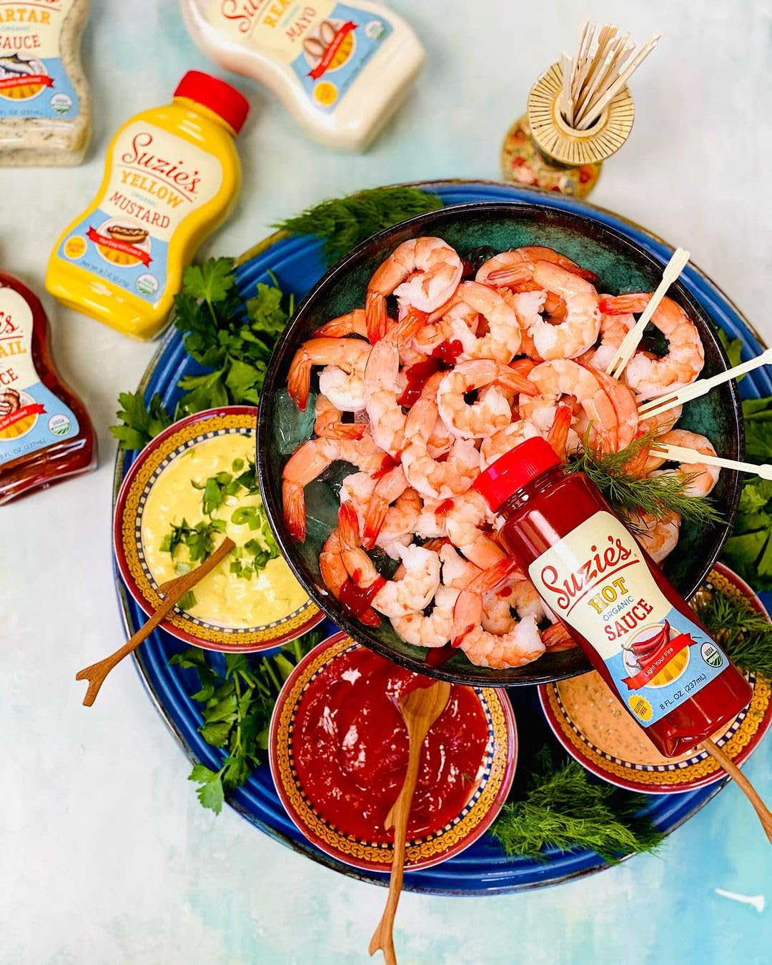 SUZIES Organic Cocktail Sauce, 8 Fl Oz - No Artificial Ingredients, Gluten-Free, Perfect for Dipping and Cooking