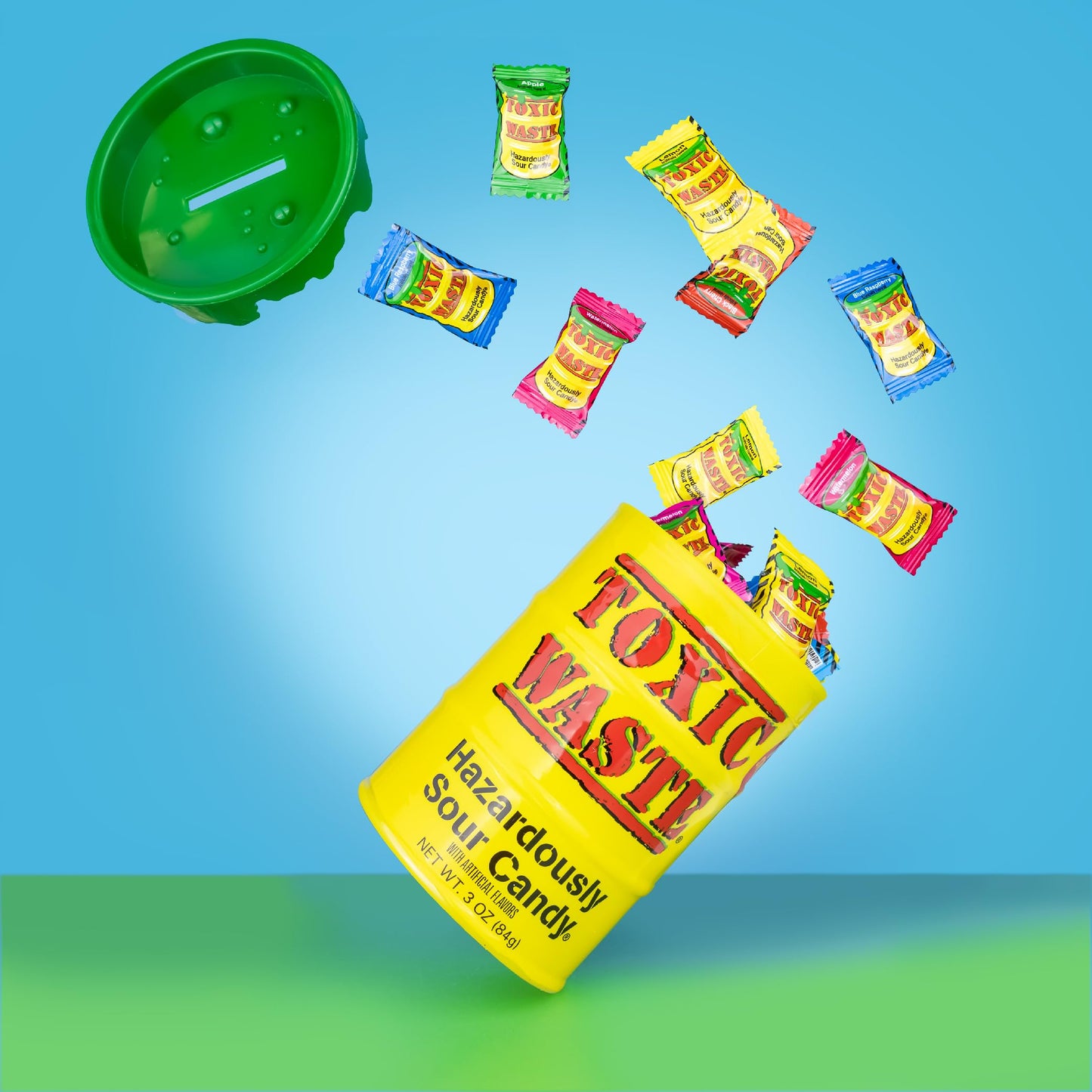 Toxic Waste | 1 Pound Bag Assortment Of Toxic Waste Sour Candy - 5 Flavors: Apple, Watermelon, Lemon, Blue Raspberry, And Black