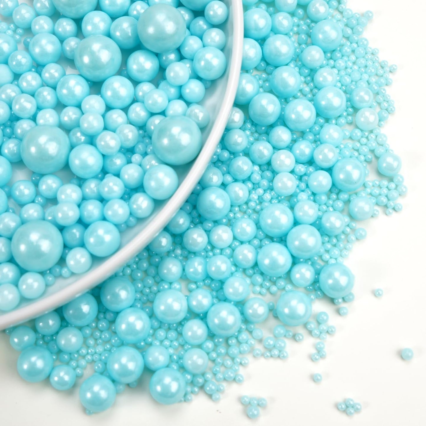 Dazzjoy Edible Pearls Sugar Sprinkles, 130g, Blue Pearl Dessert Sprinkles for Cake Decorating and Cupcake Toppers