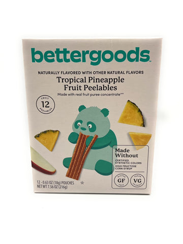 Tropical Pineapple Gluten Free Fruit Peelable, Naturally Flavored, Bettergoods, 7.56/12ct - Pack of 1