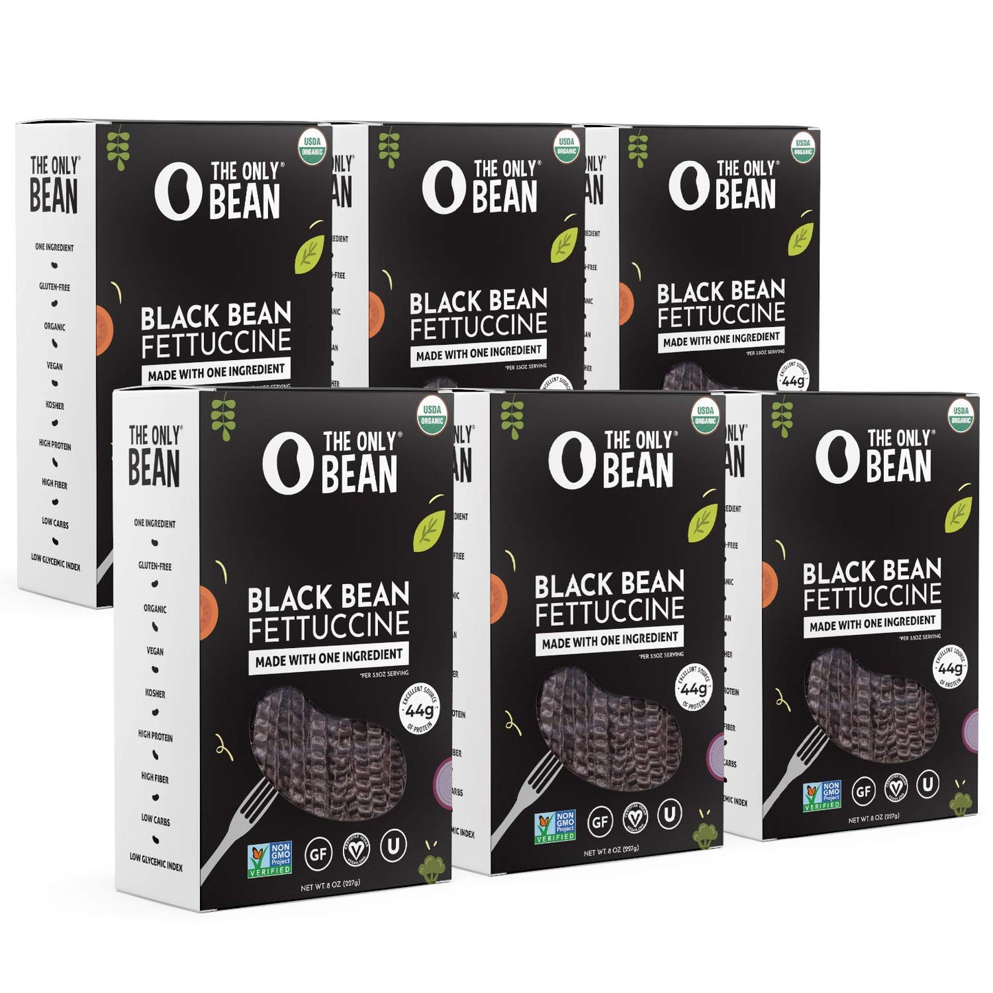 The Only Bean - Organic Black Bean Fettuccine Pasta - High Protein, Keto Friendly, Gluten-Free, Vegan, Non-Gmo, Kosher, Low Carb