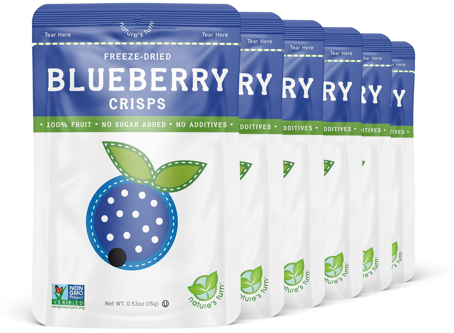 Natures Turn Freeze-Dried Blueberry Crisps - Healthy, Gluten-Free, Crispy & Delicious, Plant-Based Snack, Ideal for Cereal, Smoo