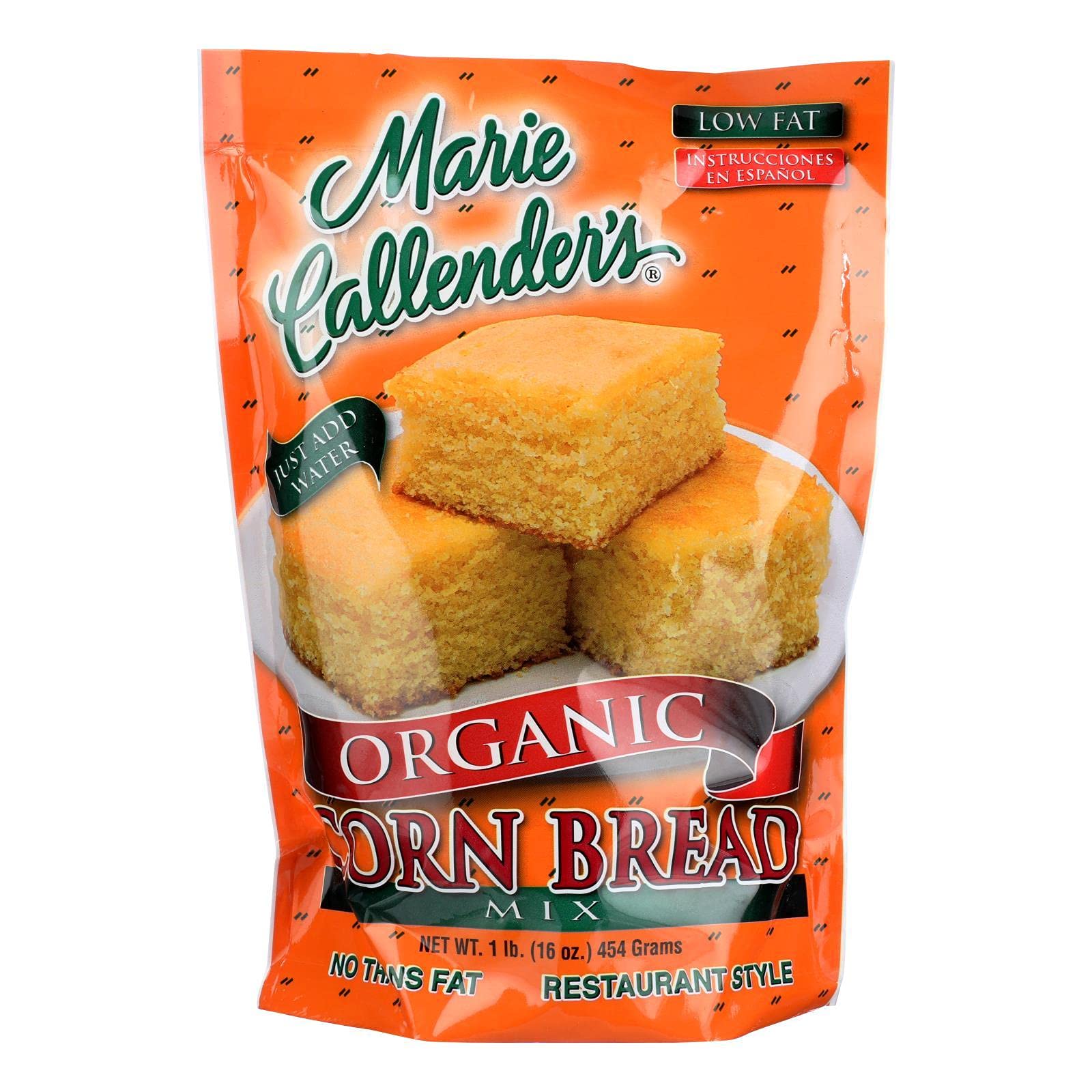 Marie Callender s Organic Cornbread Mix, Original, 16-Ounce Pouches (Pack of 6)