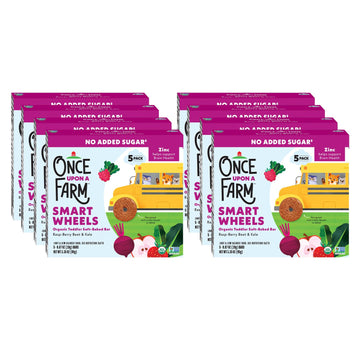 Once Upon A Farm Smart Wheels Organic Toddler Soft-Baked Bar, Rasp-Berry Beet & Kale, No Added Sugar, Kosher, USDA Certified Org