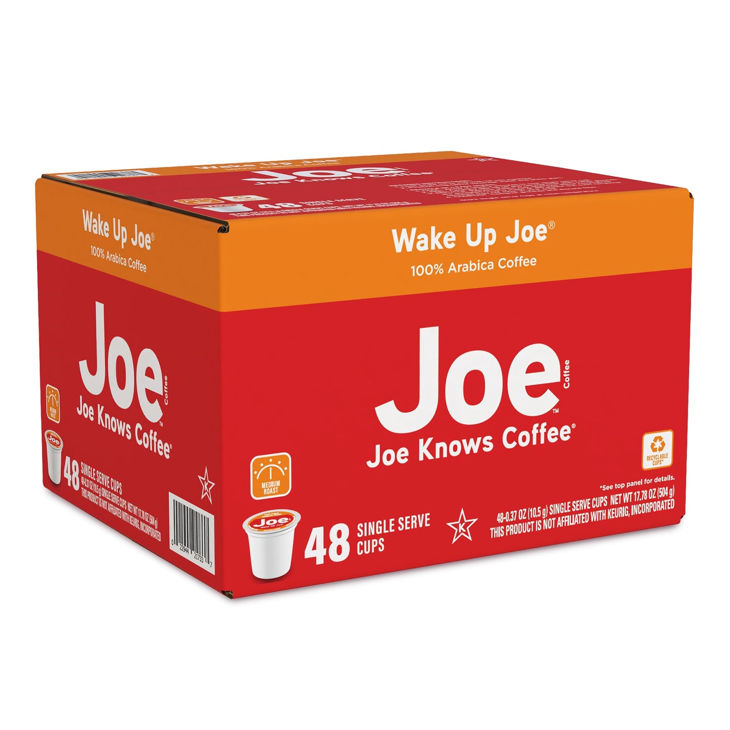 Joe Knows Coffee Single Serve Pods, Wake Up Joe, 48 Count, Compatible with Most Machines